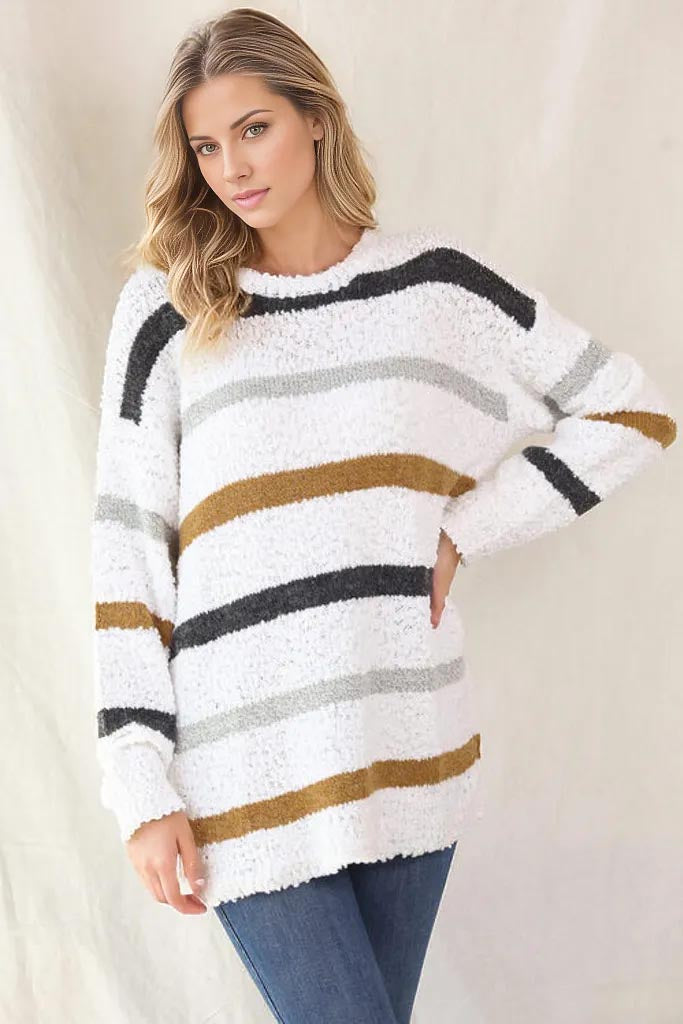 Lenora Striped Long Sleeve Sweater