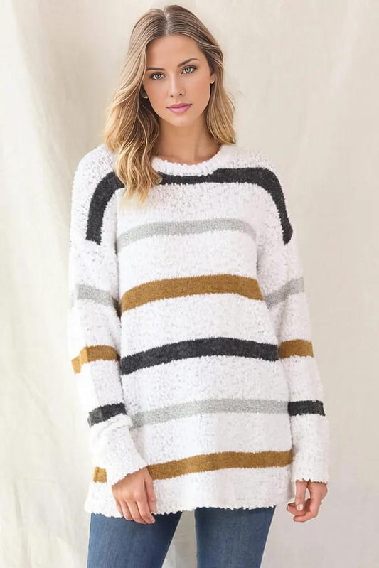 Lenora Striped Long Sleeve Sweater