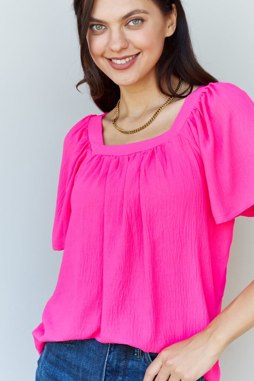 Stay Close Square Neck Blouse