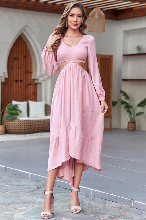 Sophia Smocked Cutout Midi Dress