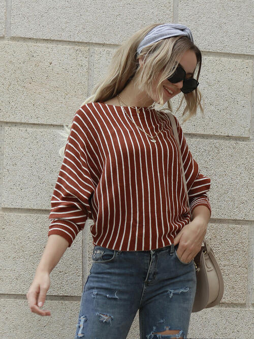 Aleah Striped Long Sleeve Sweater