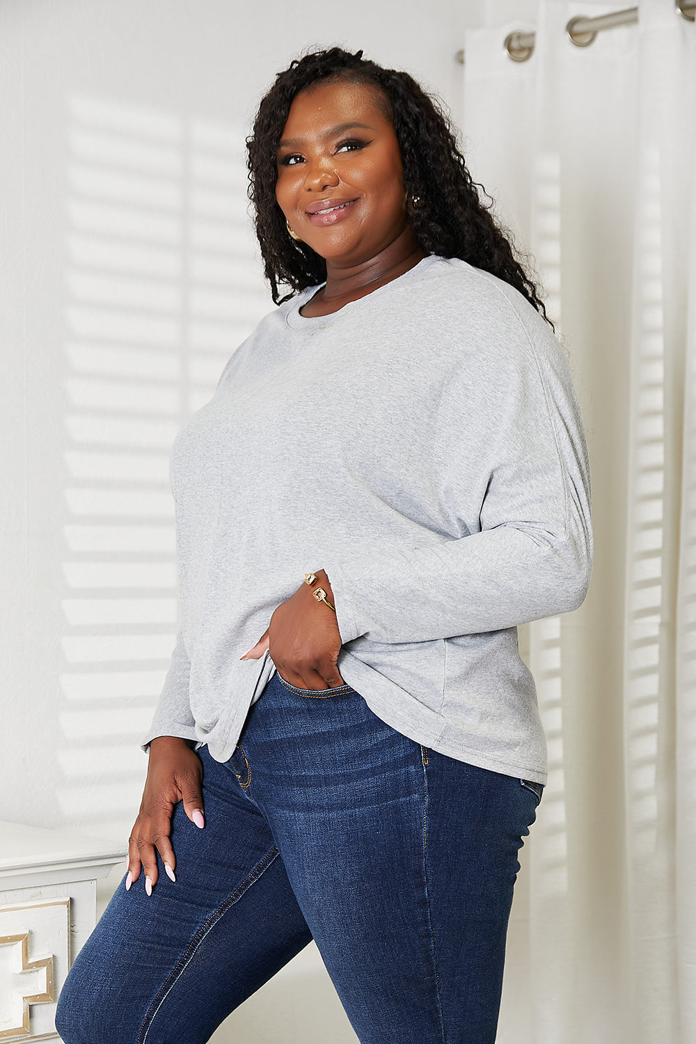 Madison Seam Detail Long Sleeve Top