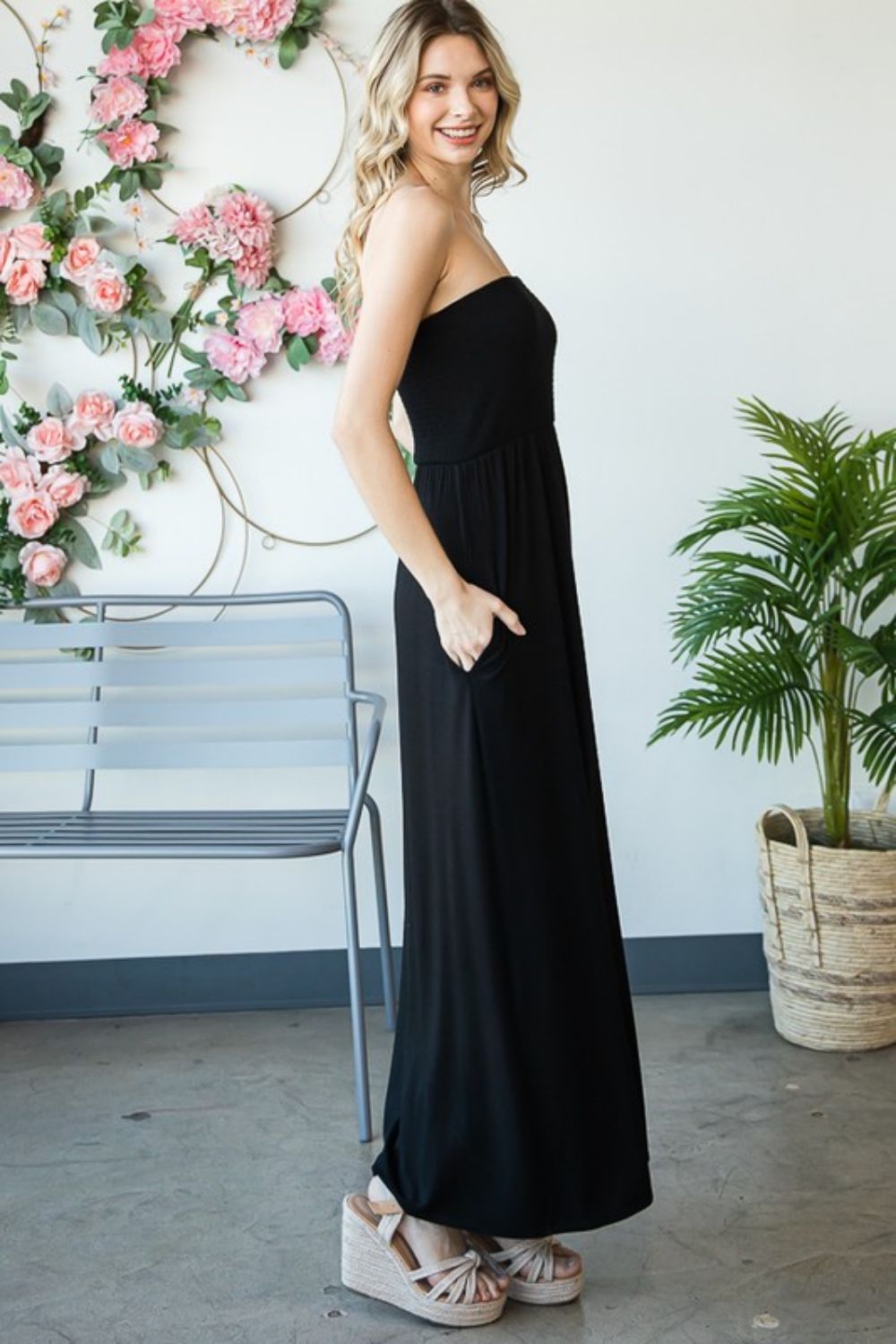 Call On Me Strapless Maxi Dress