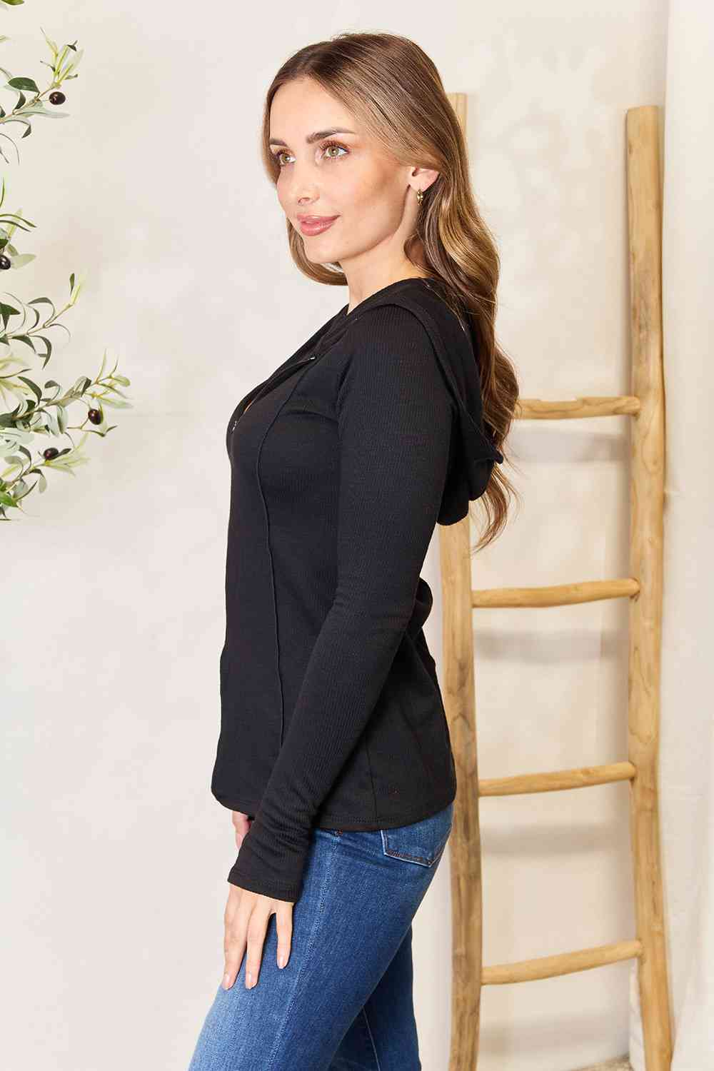 Teagan Exposed Seam Long Sleeve Hoodie