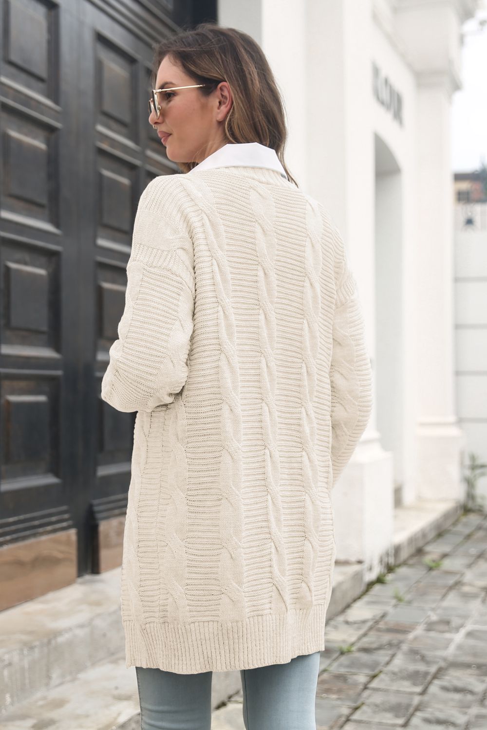 Here For It Cable-Knit Cardigan
