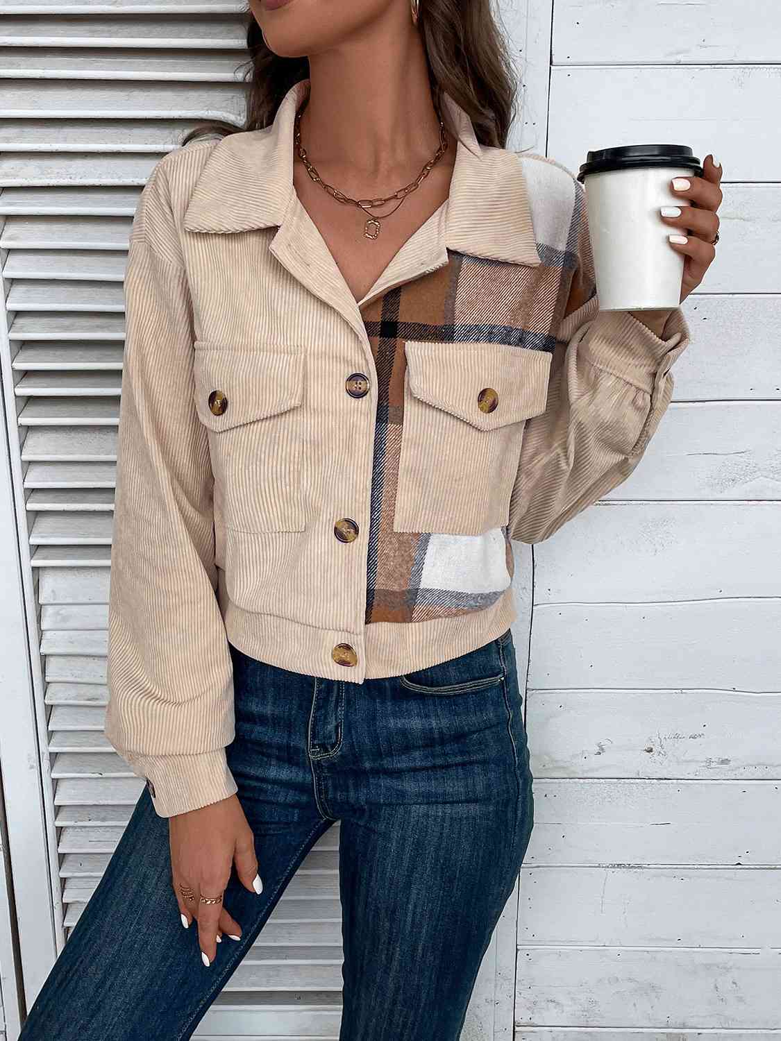 Dakota Color Block Button-Up Jacket