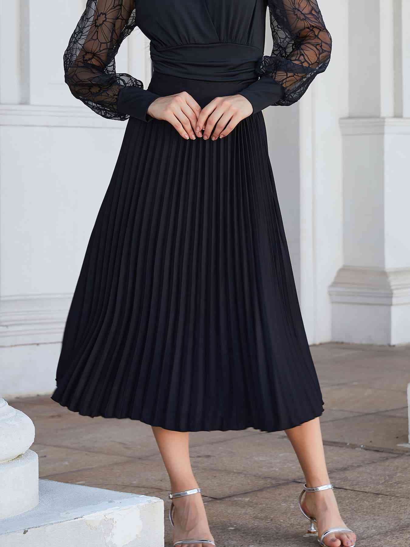 Aviana Pleated Midi Skirt