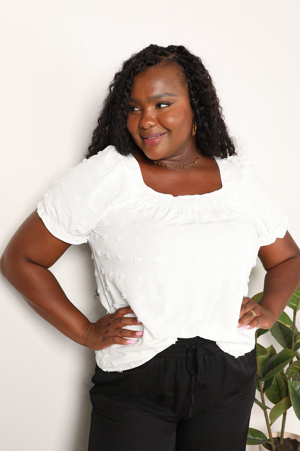 Marceline Swiss Dot Puff Sleeve Blouse