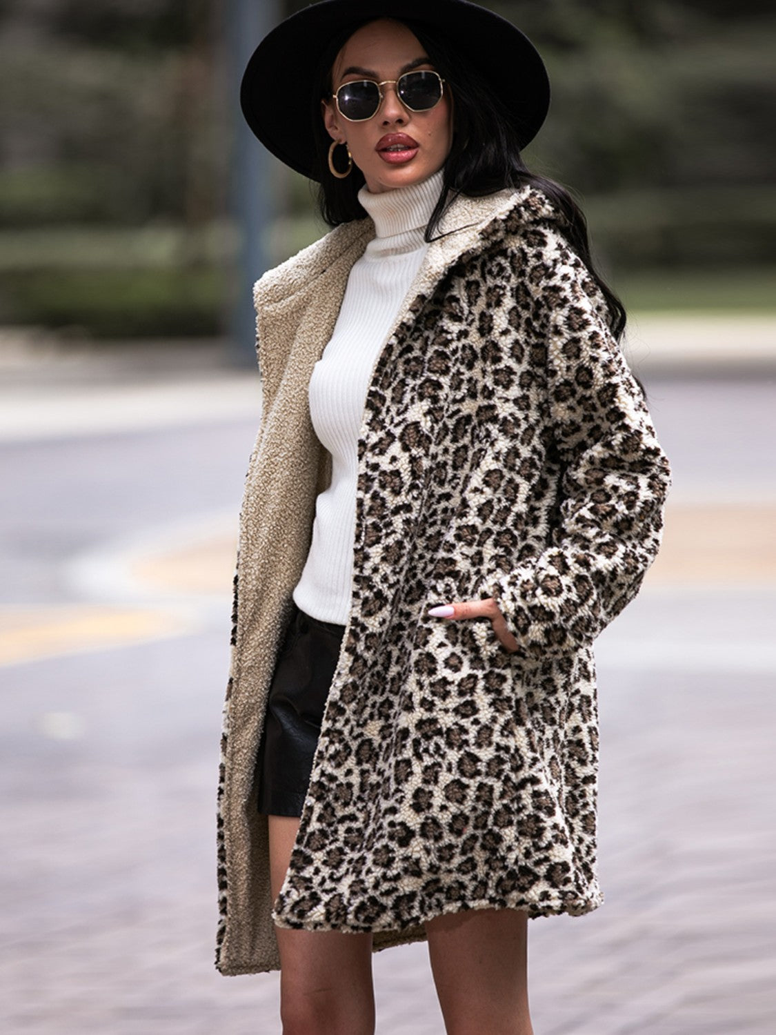 Wild One Leopard Hooded Coat