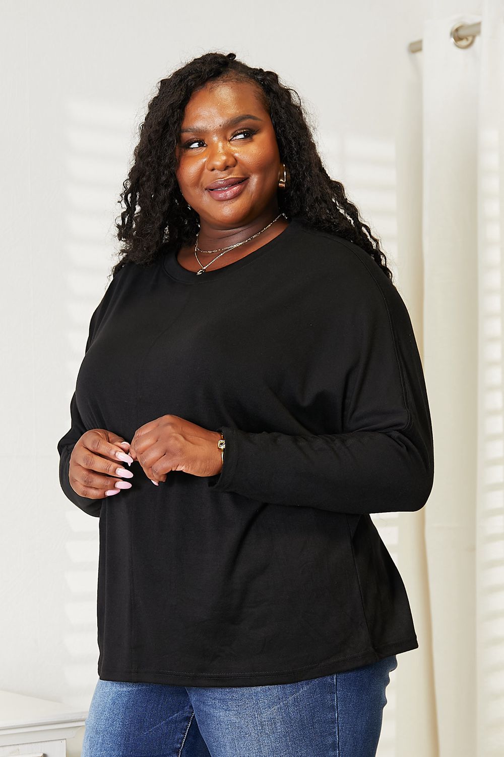 Madison Seam Detail Long Sleeve Top