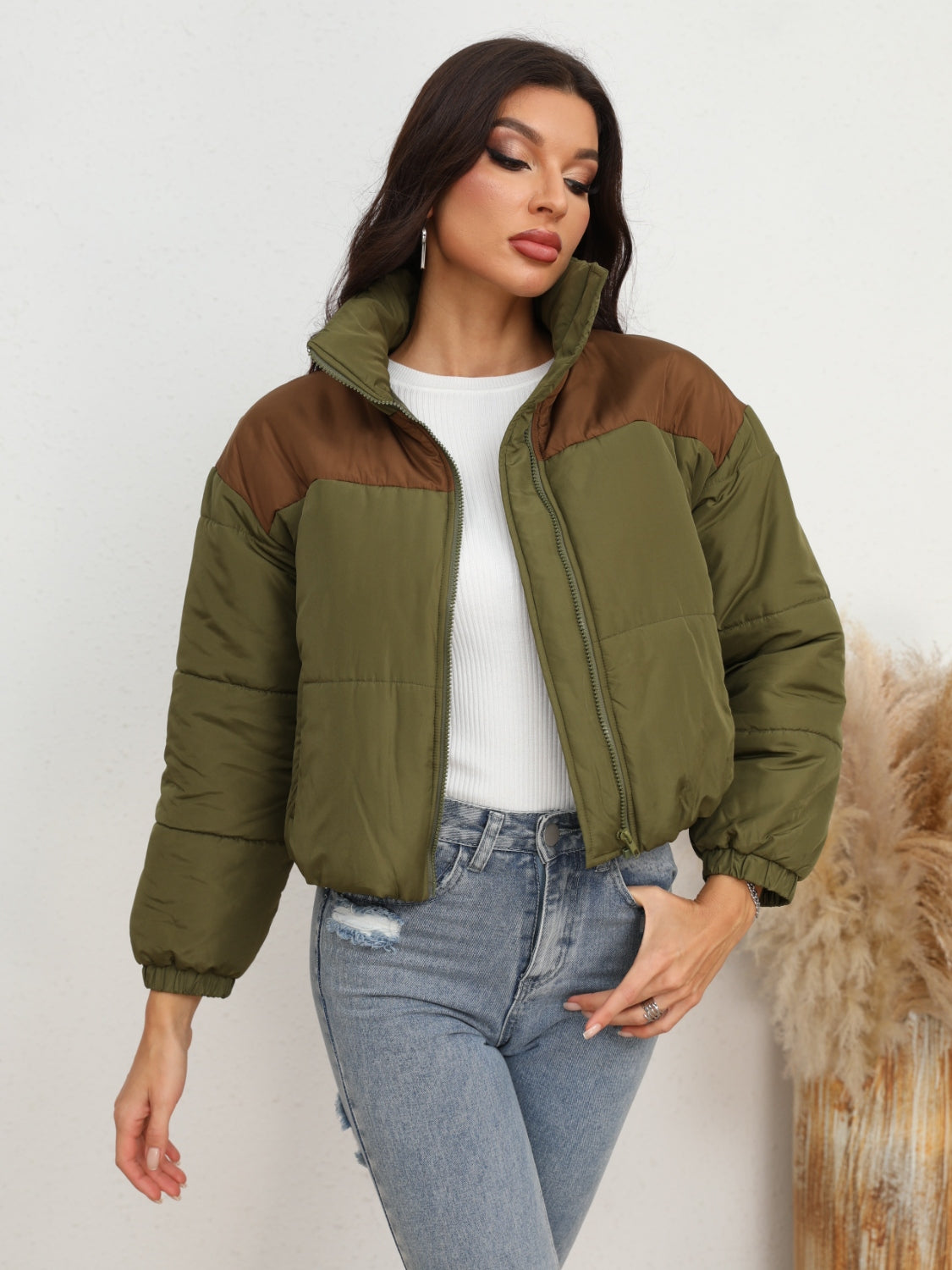 Fall Forever Two-Tone Puffer Jacket