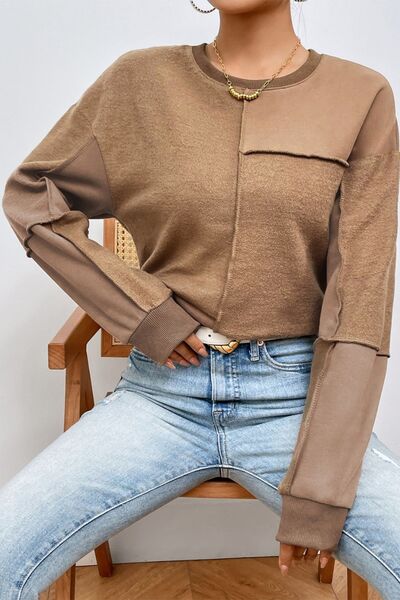 Tanya Exposed Seam Long Sleeve Sweatshirt