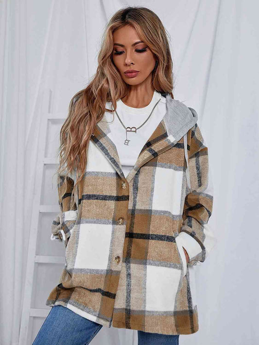 Love The Outdoors Plaid Hooded Jacket