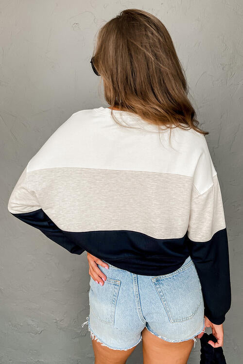 Noemi Color Block Long Sleeve Sweatshirt