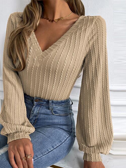 Renee Cable-Knit Long Sleeve Knit Top