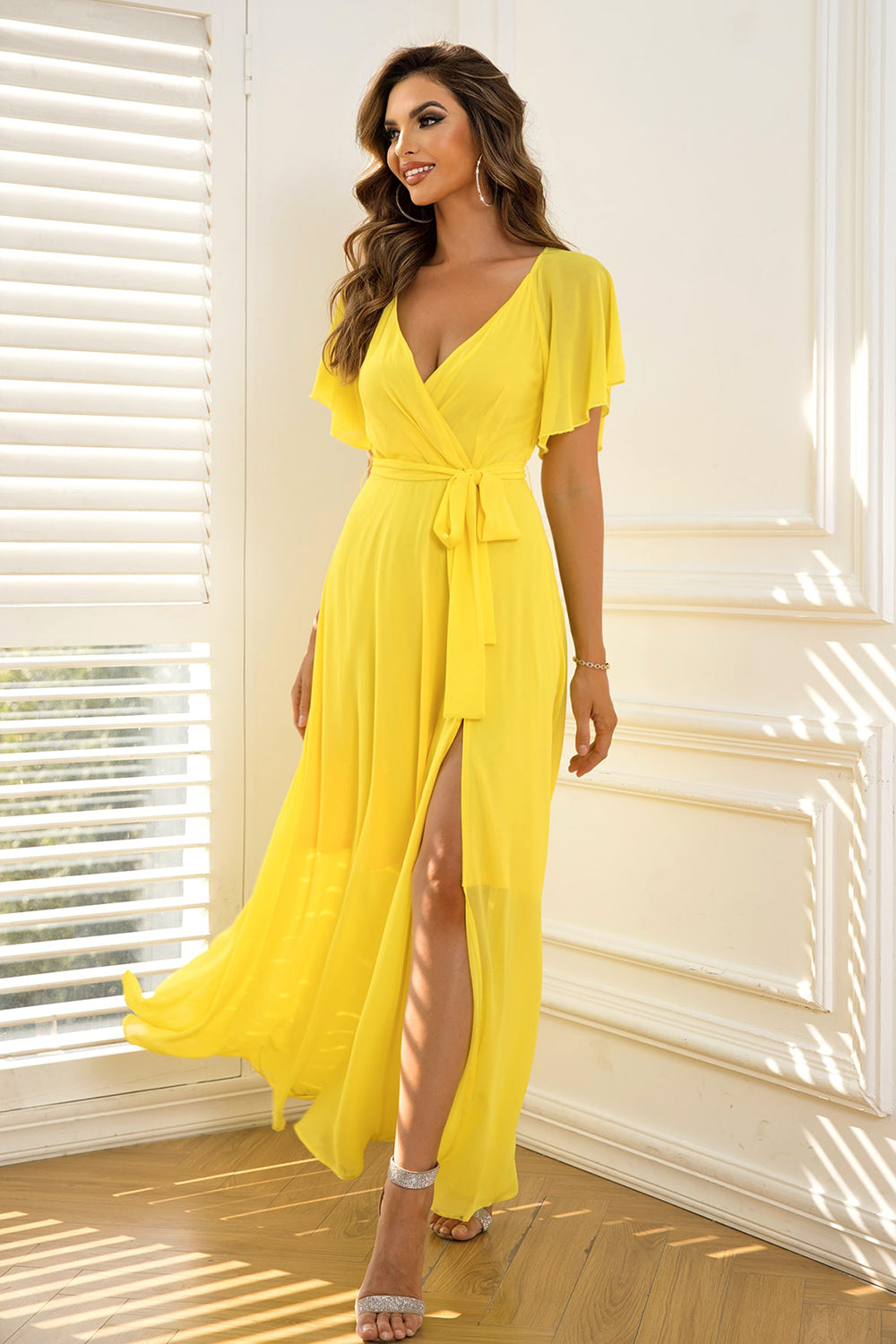 All About Sunshine Tie Waist Maxi Dress