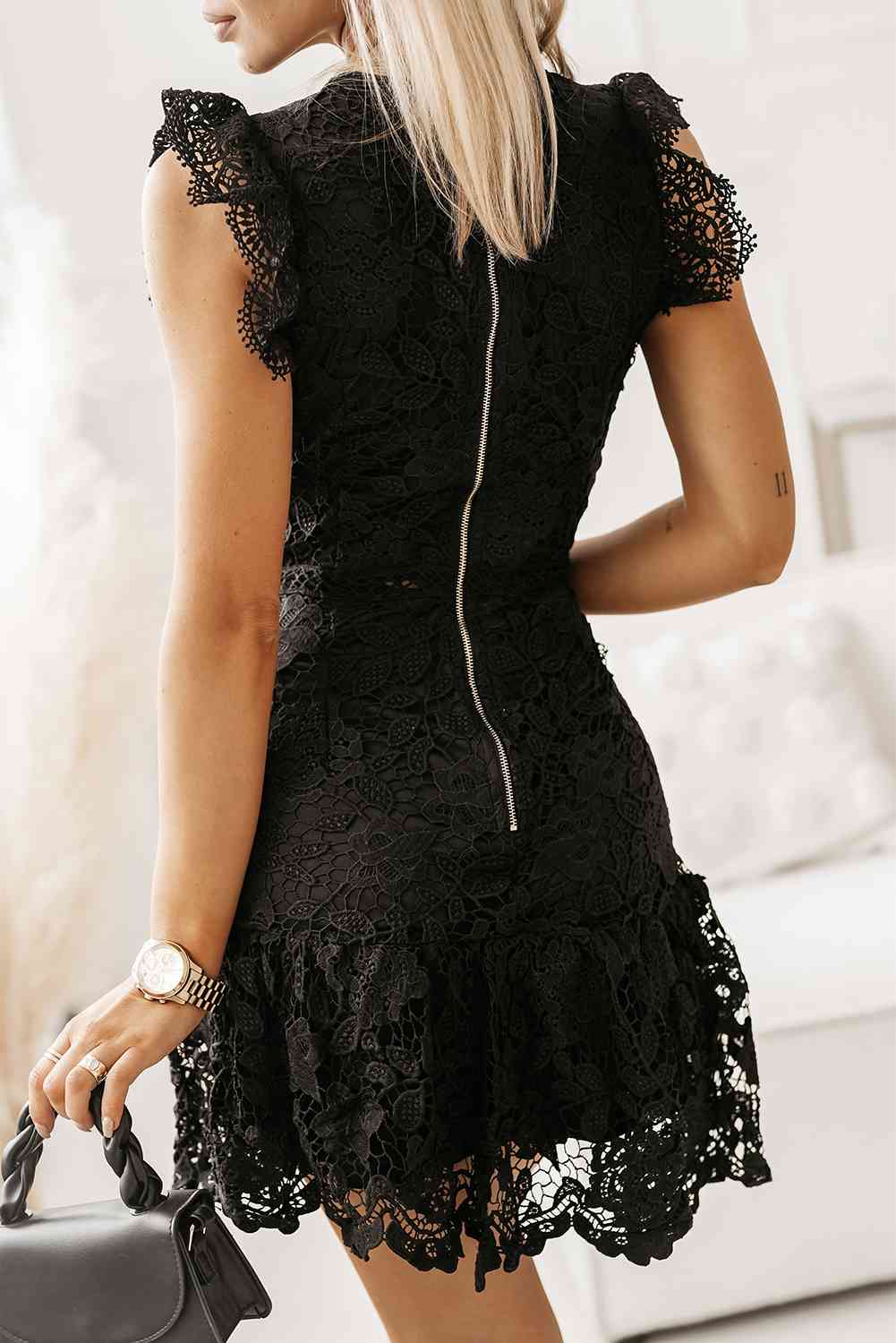 Isabela Cap Sleeve Lace Mini Dress