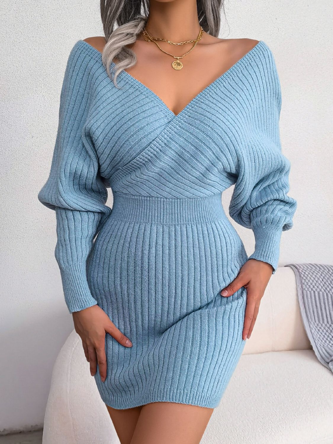 Elegant Mini Sweater Dress