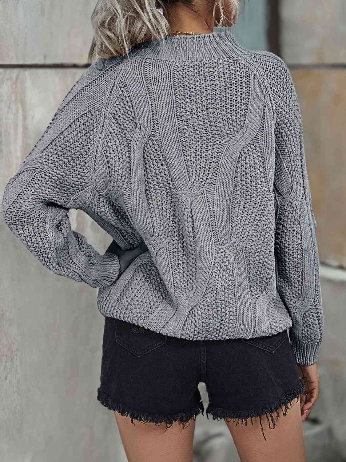 Sasha Rib-Knit Mock Neck Sweater
