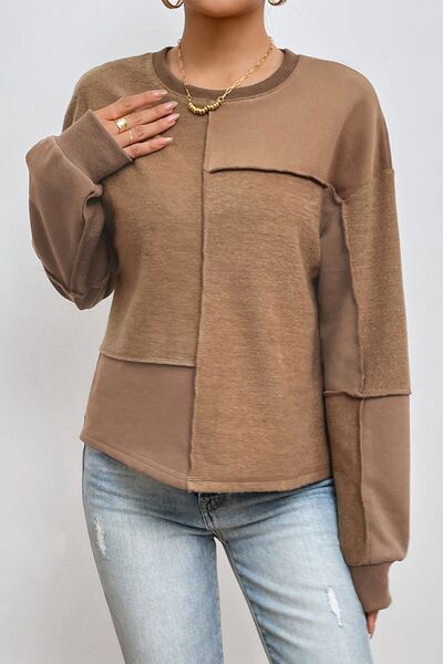 Tanya Exposed Seam Long Sleeve Sweatshirt