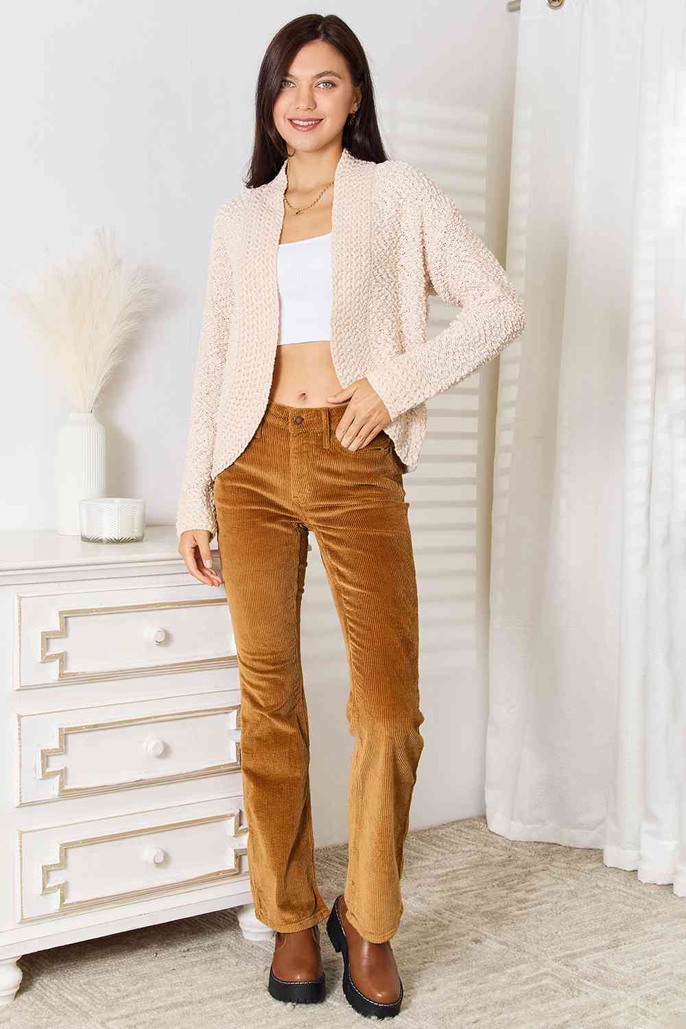 Skyler Open Front Long Sleeve Cardigan