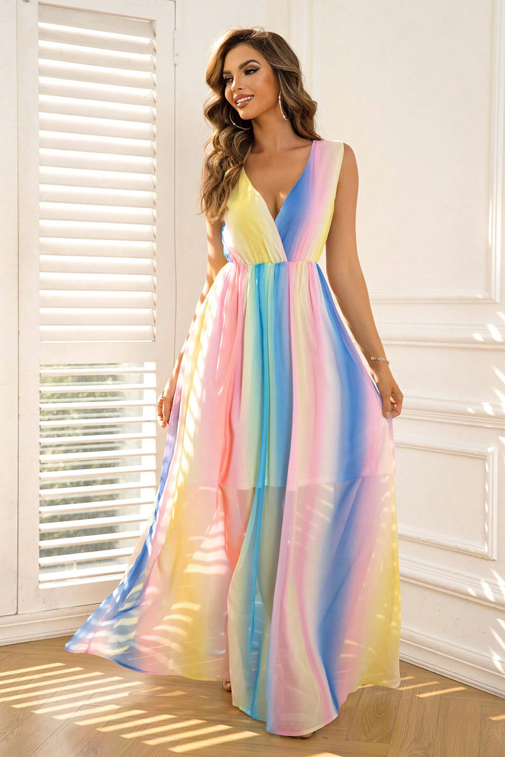 Rainbow Dreams Sleeveless Maxi Dress