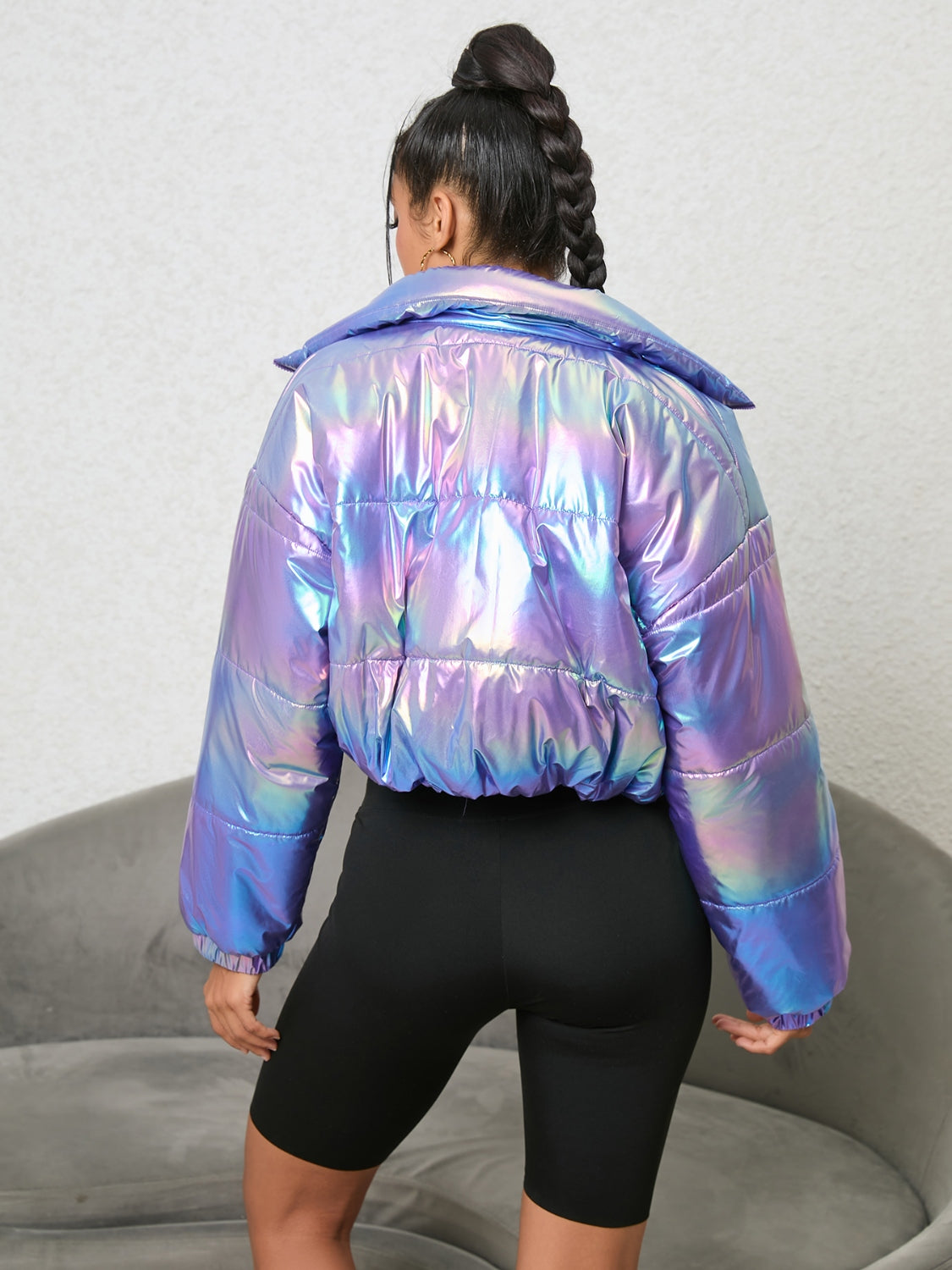Shine All Day Gradient Zip-Up Puffer Jacket