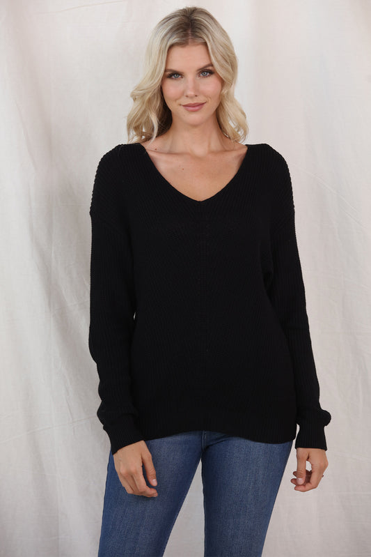 Mandie V-Neck Knit Top