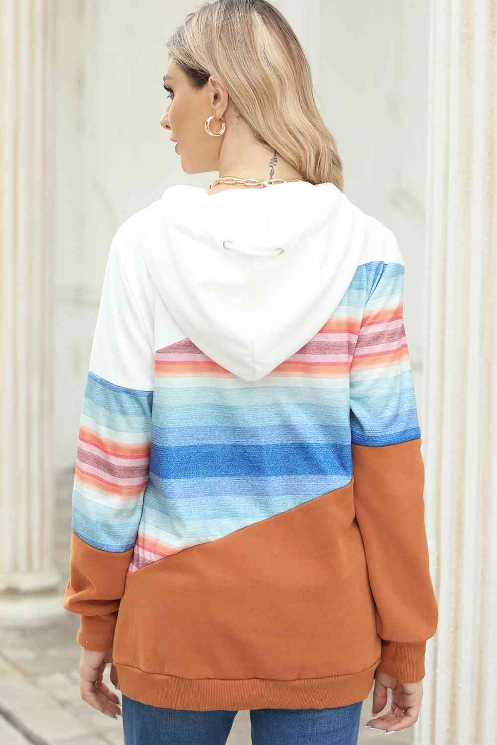 Macie Drawstring Color Block Hoodie