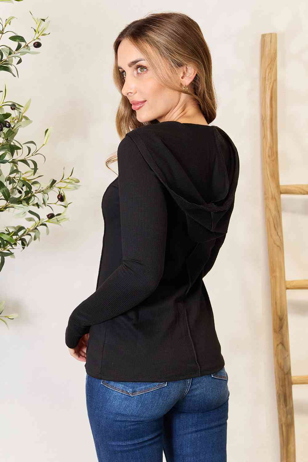 Teagan Exposed Seam Long Sleeve Hoodie