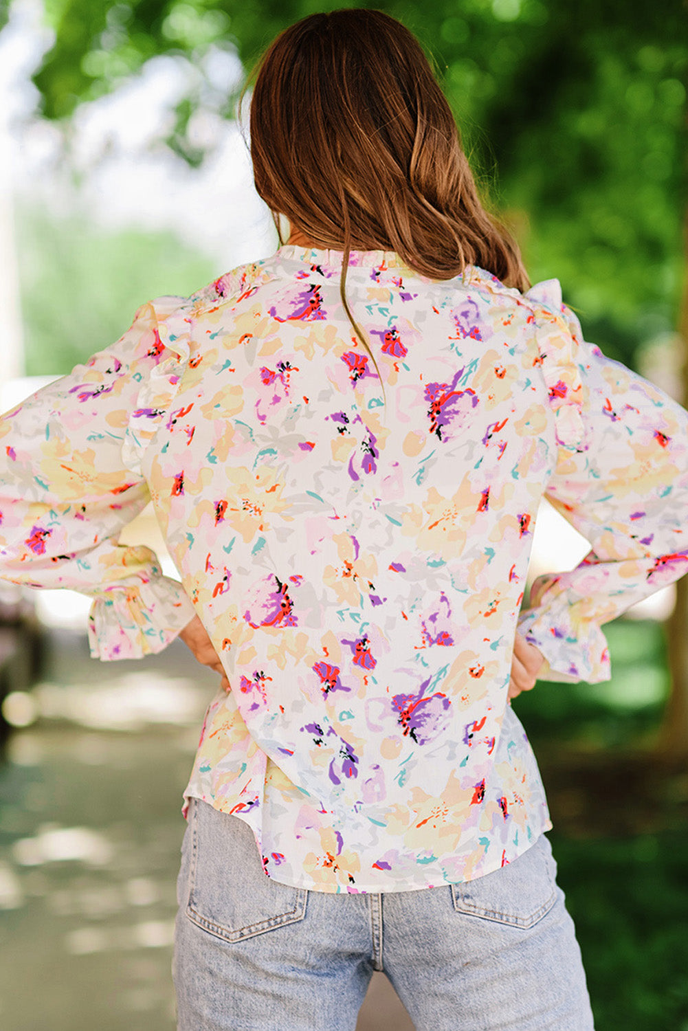 All You Need Floral Ruffle Top