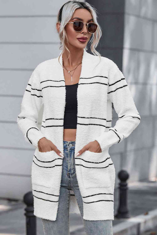 Ramona Striped Open Front Cardigan