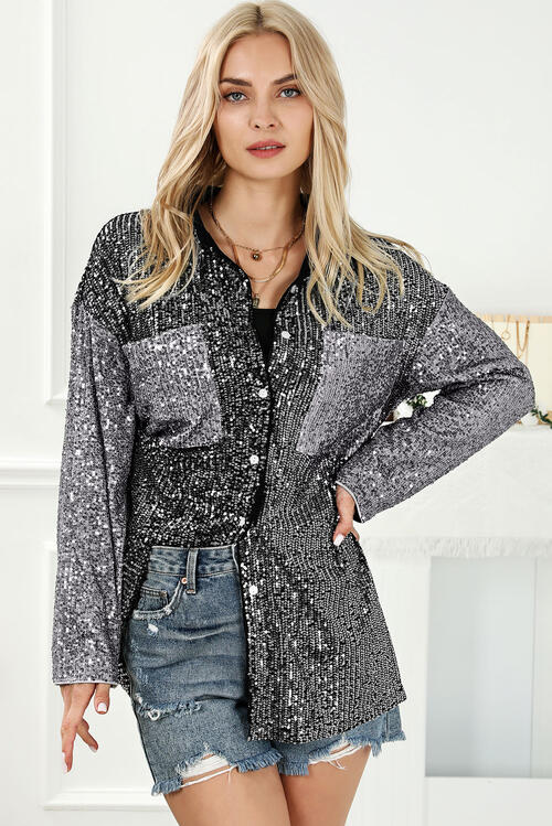 Angelica Sequin Button Up Shirt