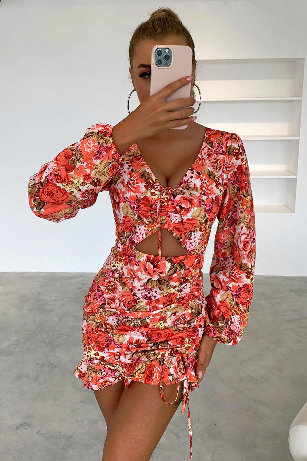 Kelis Floral Cutout Mini Dress
