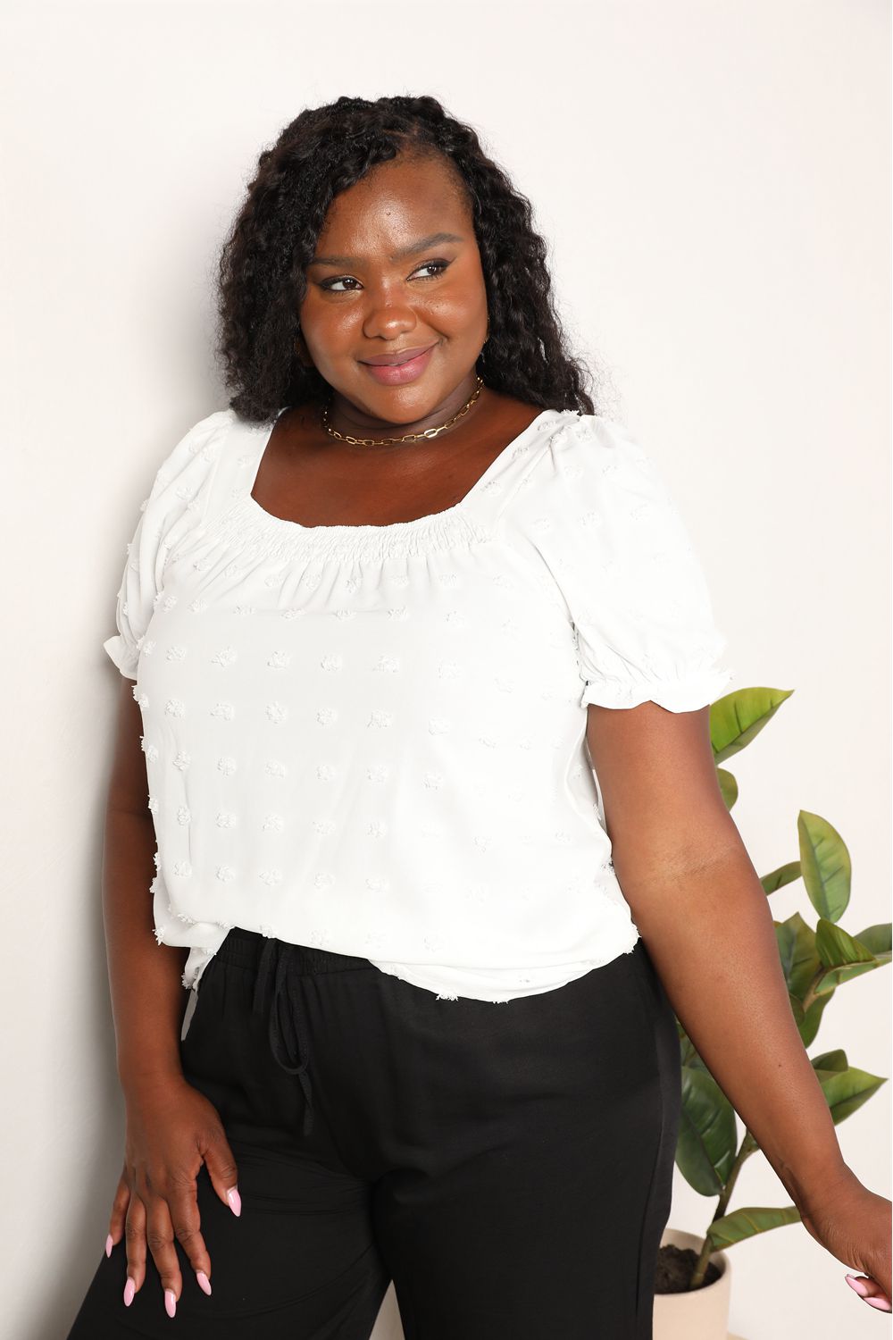 Marceline Swiss Dot Puff Sleeve Blouse