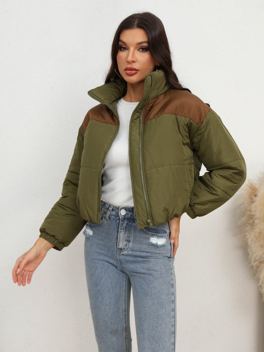 Fall Forever Two-Tone Puffer Jacket