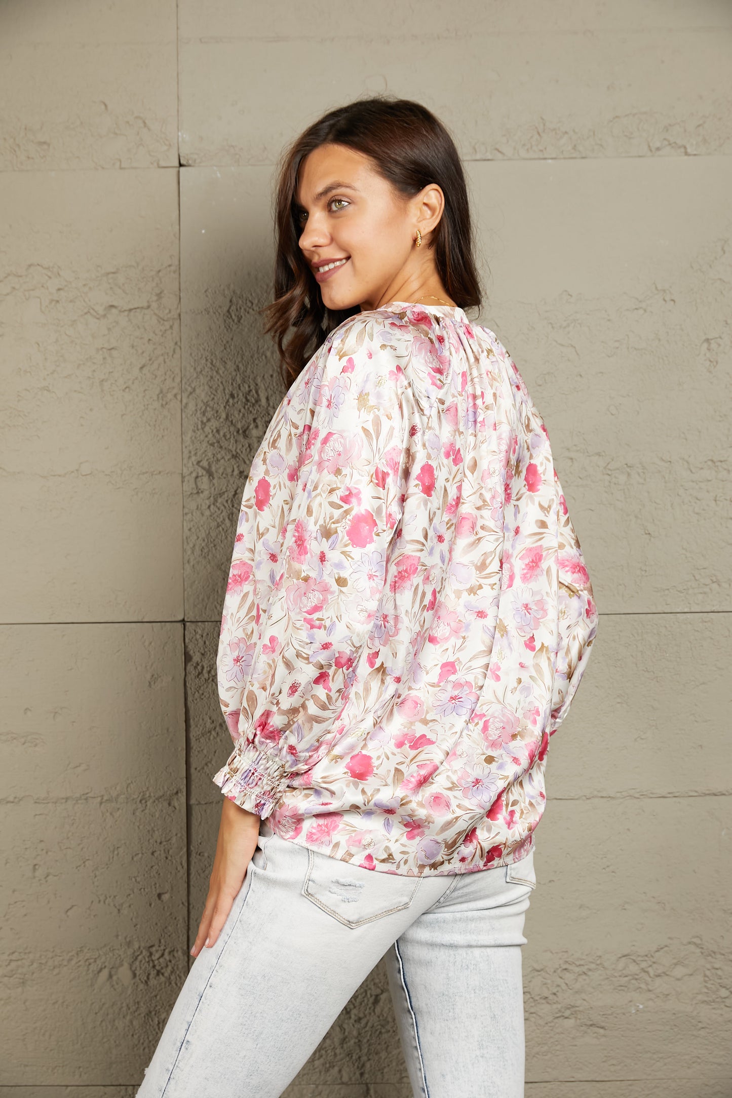 Room To Grow Floral V-Neck Blouse