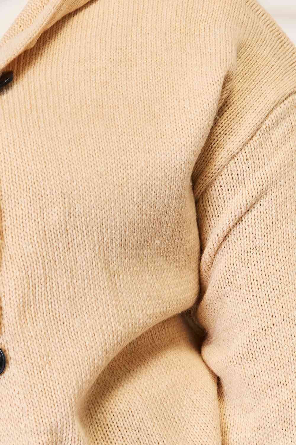 Gloria Button-Down Long Sleeve Hooded Cardigan
