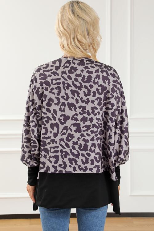 Fierce Leopard Lantern Sleeve Sweatshirt