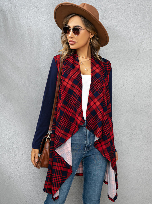 Woodsen Plaid Open Front Cardigan