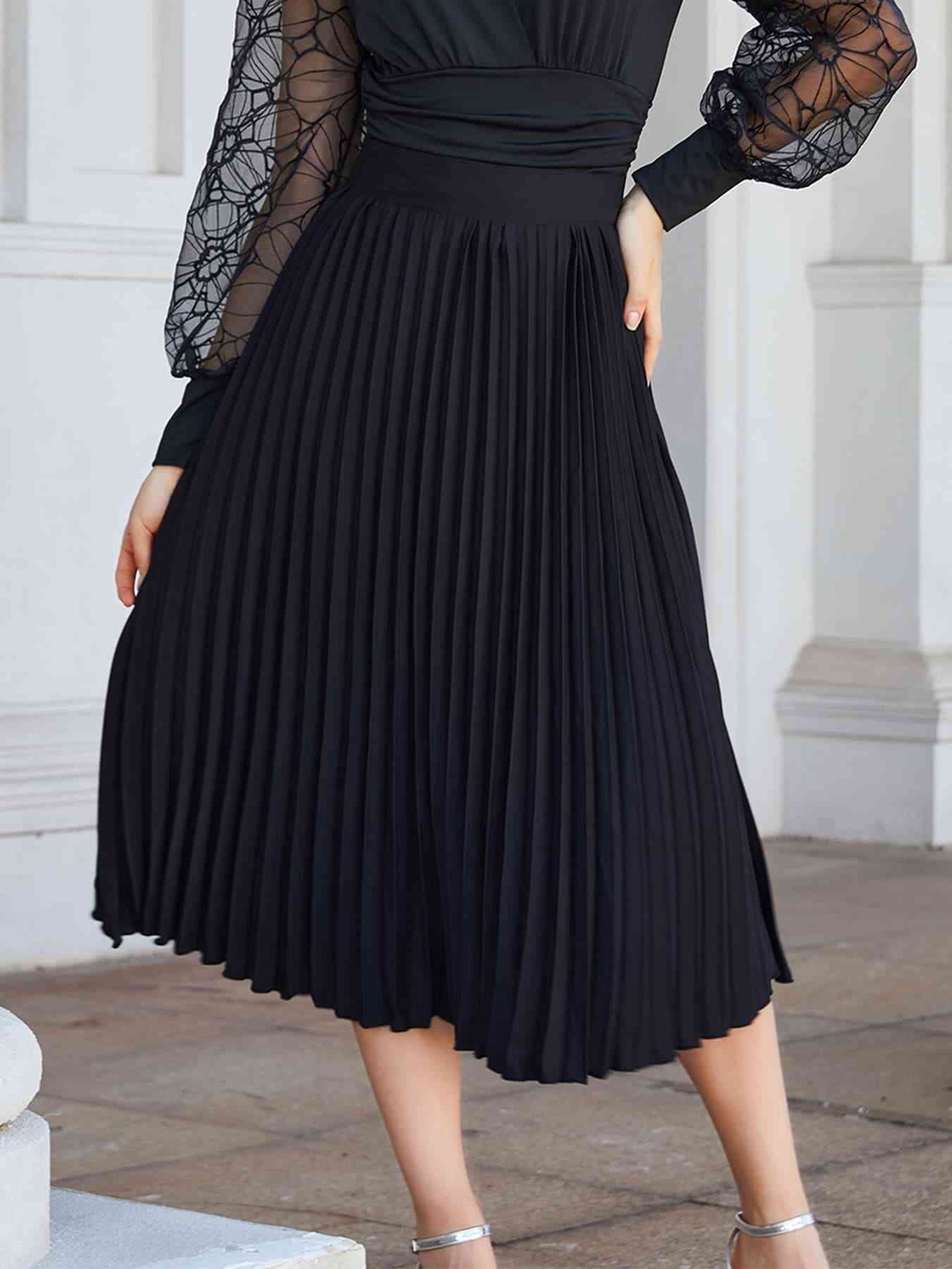 Aviana Pleated Midi Skirt
