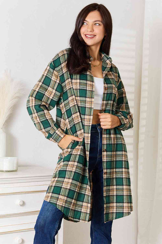 Evie Plaid Collared Neck Long Sleeve Shirt