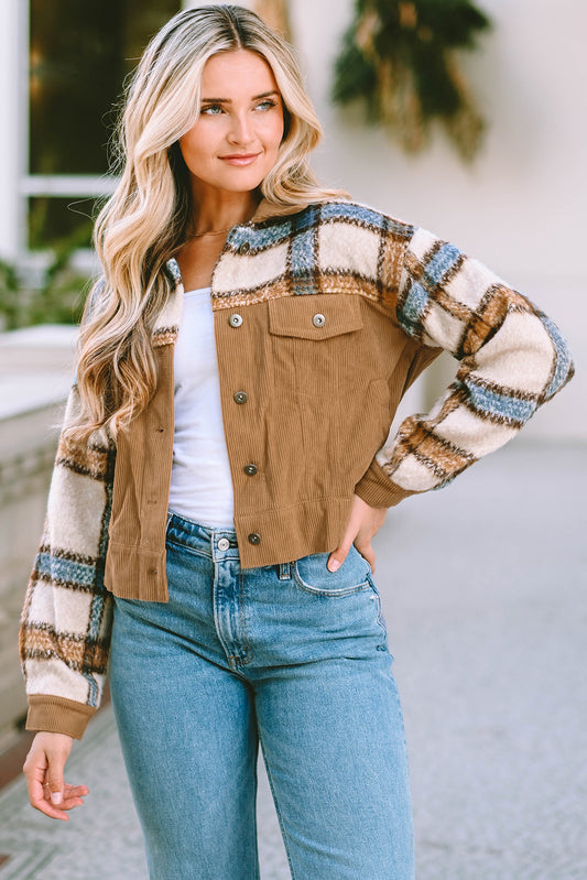 Lauren Plaid Button Down Jacket