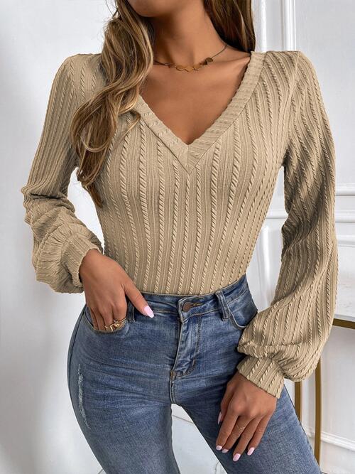 Renee Cable-Knit Long Sleeve Knit Top