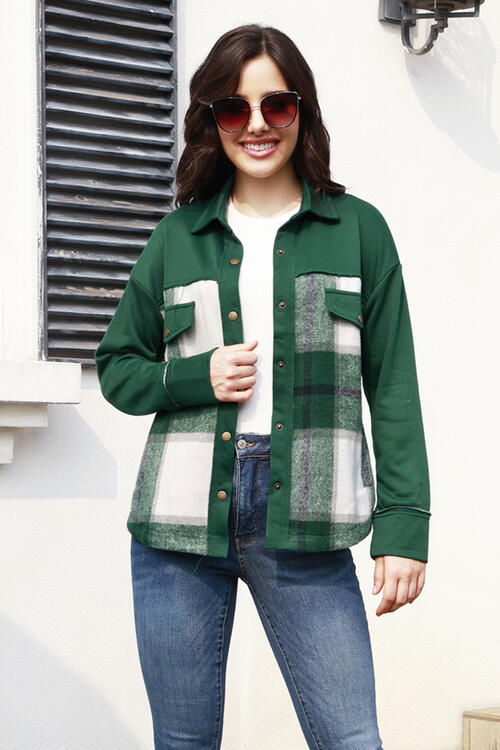 Forest Love Snap Down Plaid Shacket