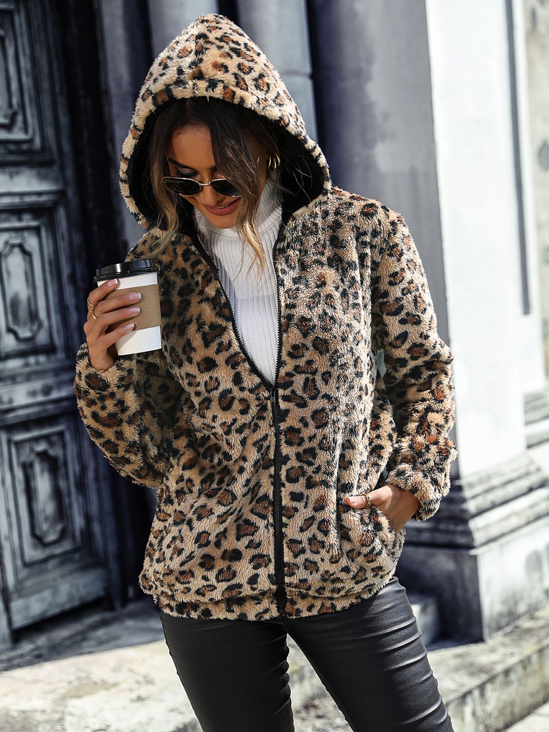 Wild Thing Leopard Zip-Up Hooded Jacket