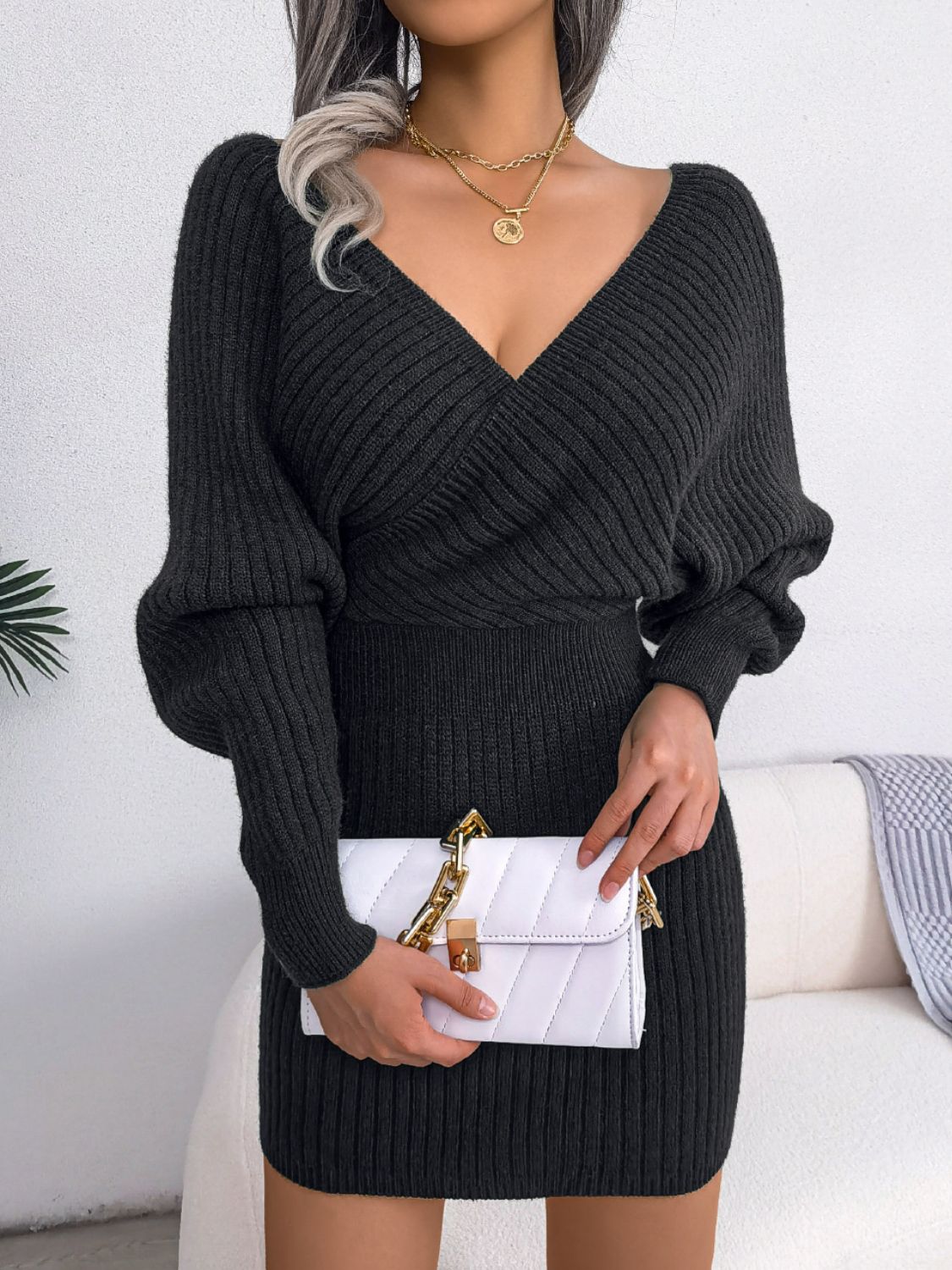 Elegant Mini Sweater Dress