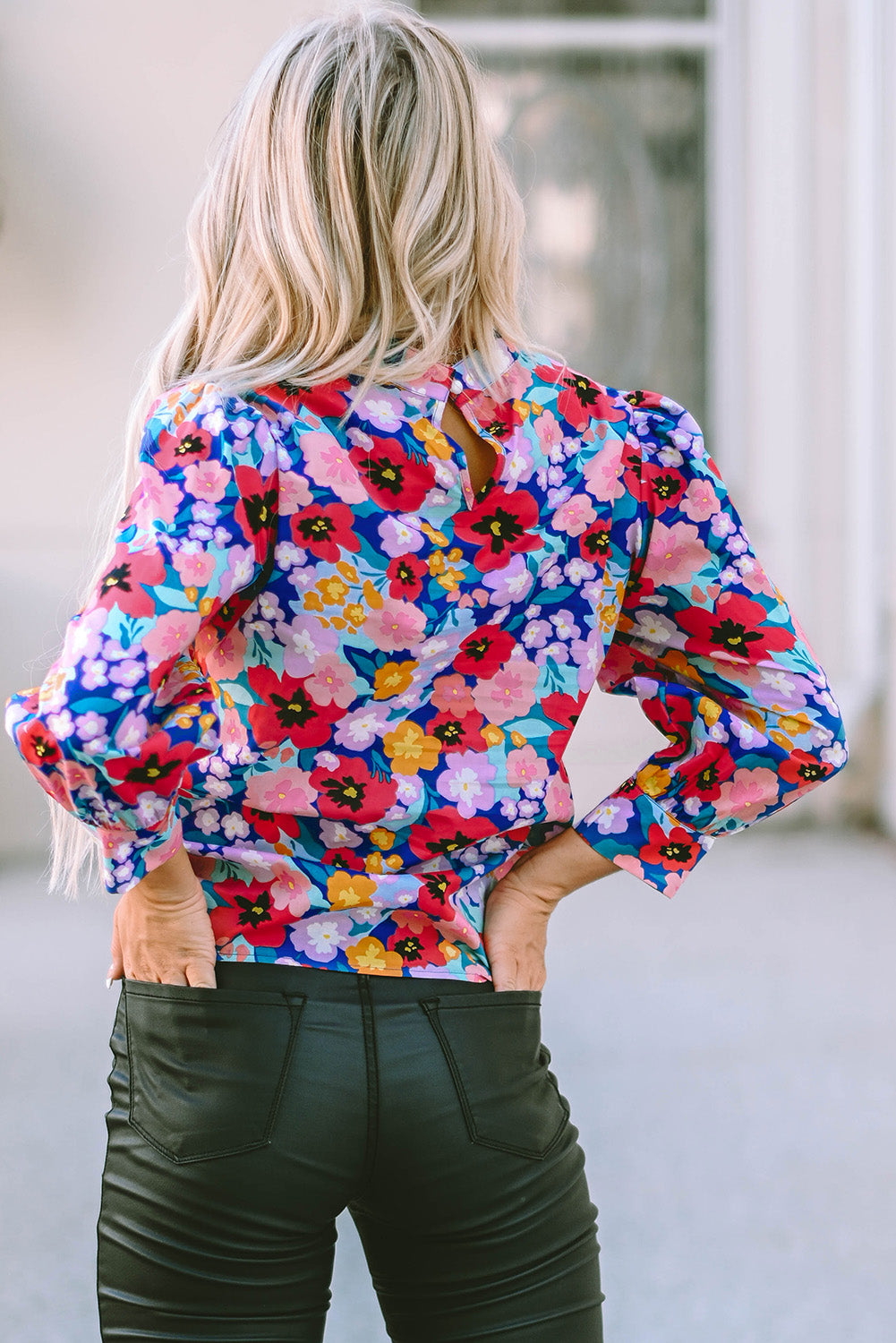 Florence Round Neck Long Sleeve Floral Blouse
