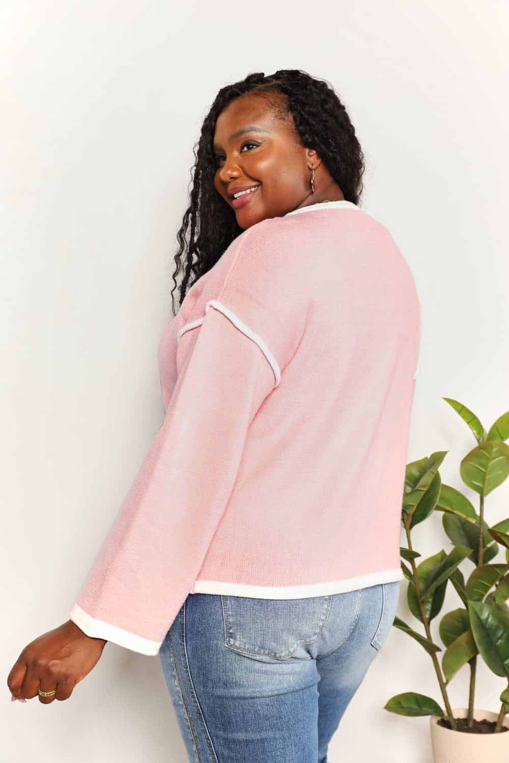 Tiana Contrast Detail Knit Top