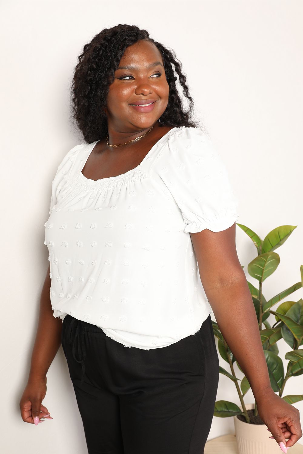 Marceline Swiss Dot Puff Sleeve Blouse